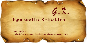 Gyurkovits Krisztina névjegykártya